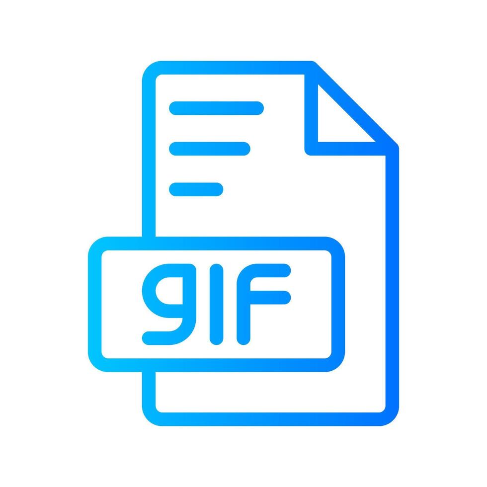 Gif Document file gradient icon. format file type icons symbol, Extension, type data, illustration. vector