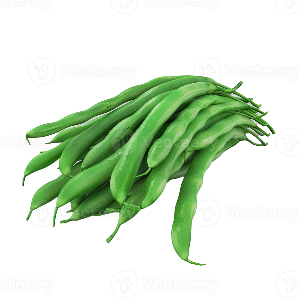 A Bunch of Fresh Green String Beans png