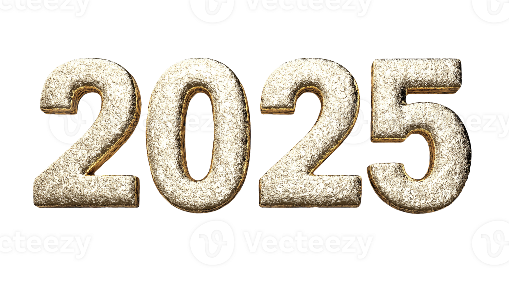 2025 golden textured numbers announcing the new year png