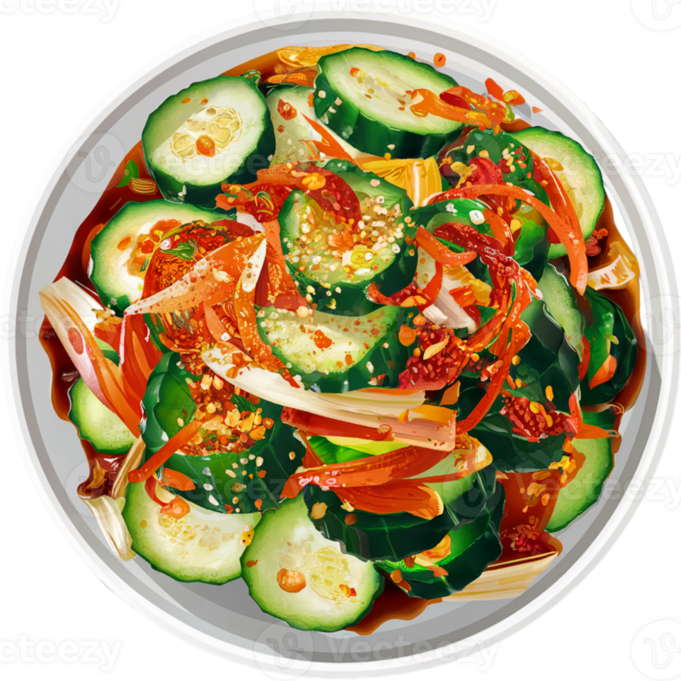 Korean Cucumber Kimchi Illustration png