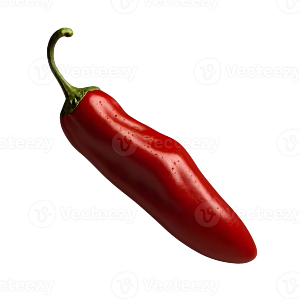 Red hot chili pepper isolated on transparent background png