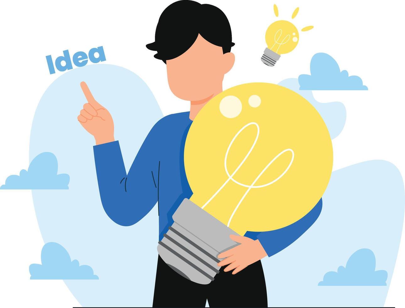 A man introducing the best way to find a creative ideas vector