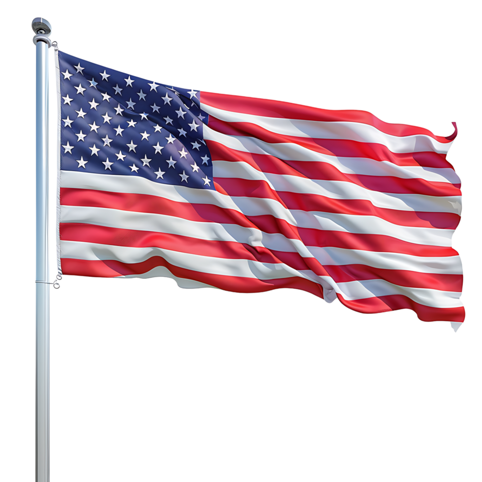 American flag isolated on transparent background, png