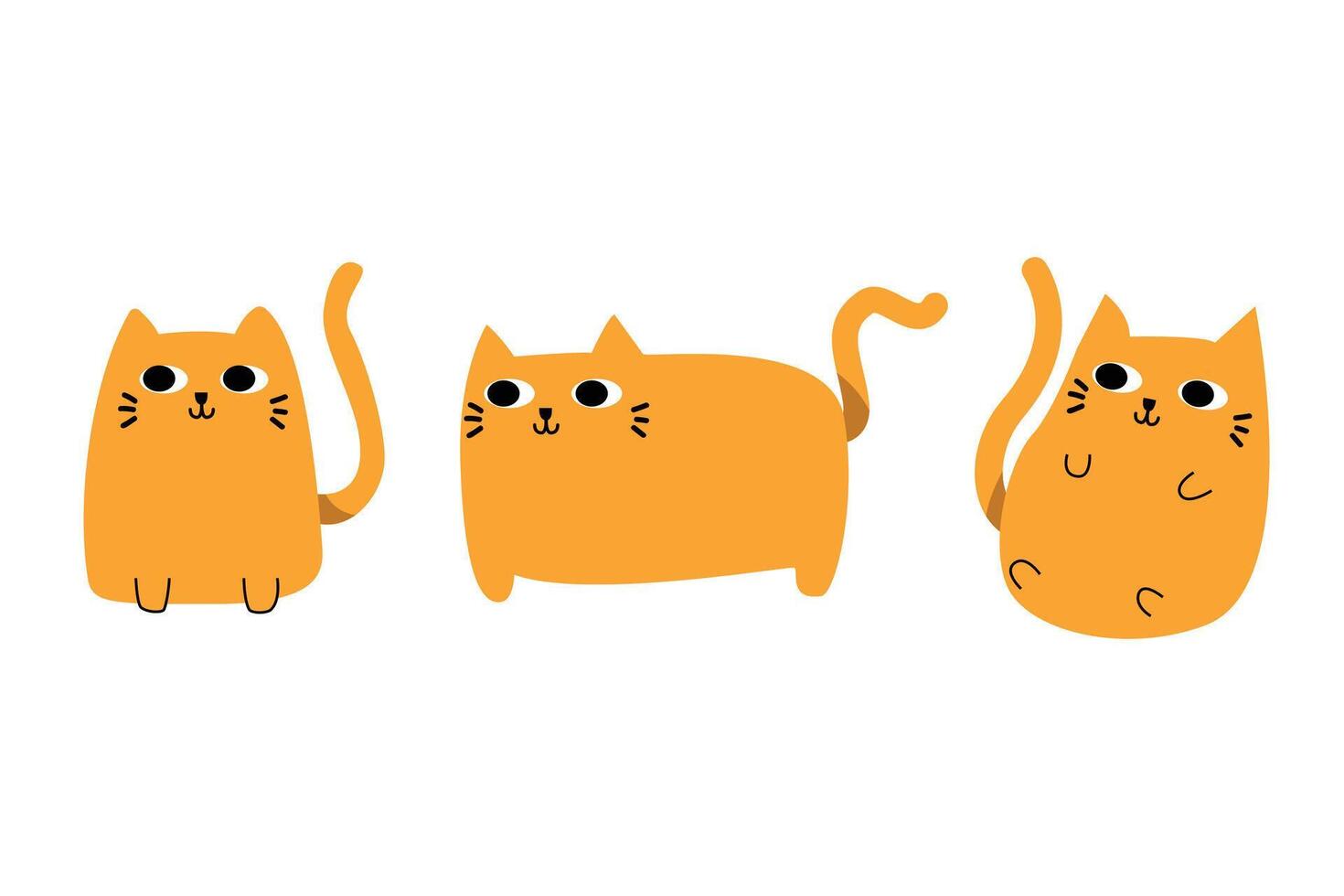 Cute cat cartoon character design set for element,pet and illustration vector