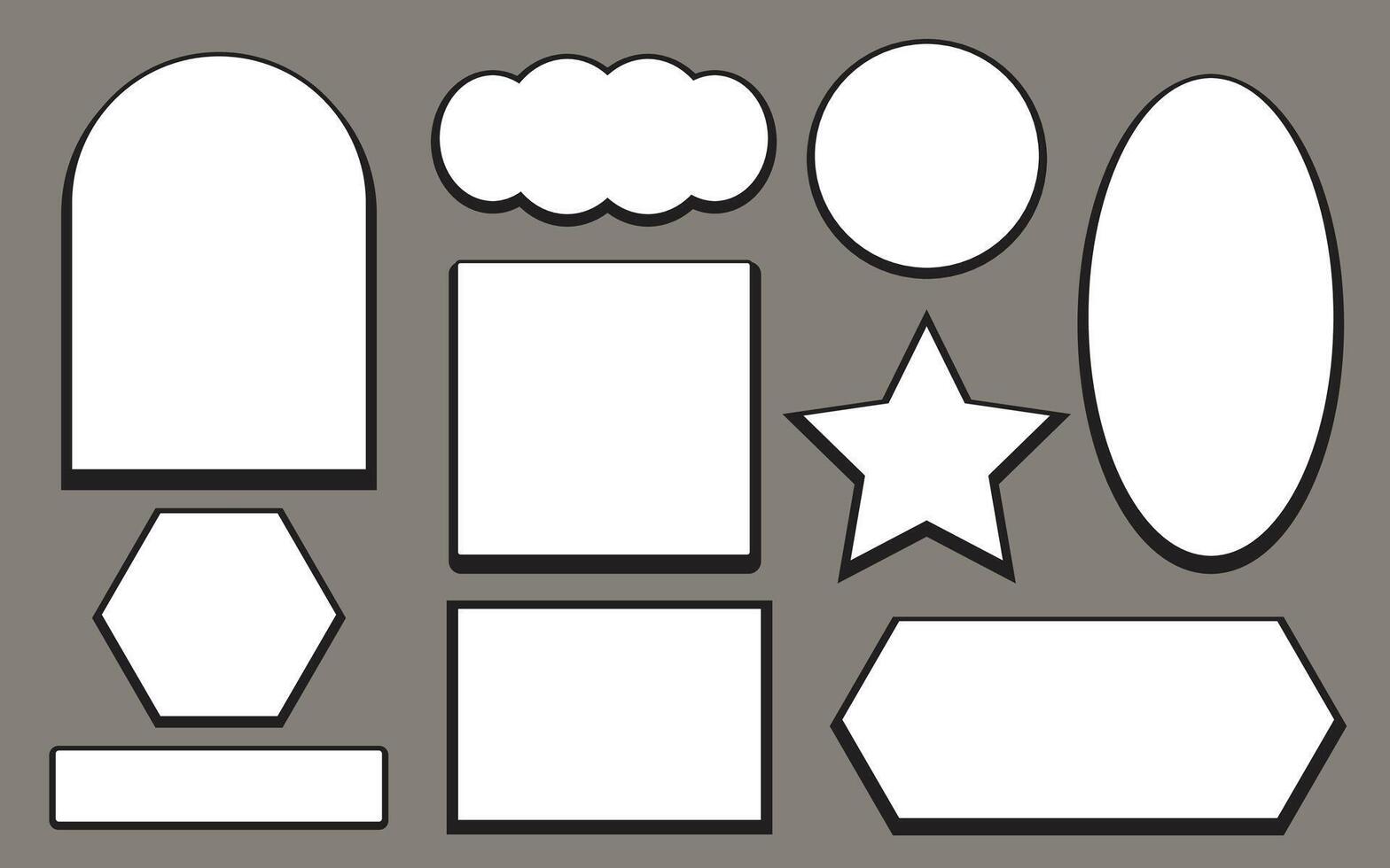 Simple and geometric frames line for element, label and illustration vector