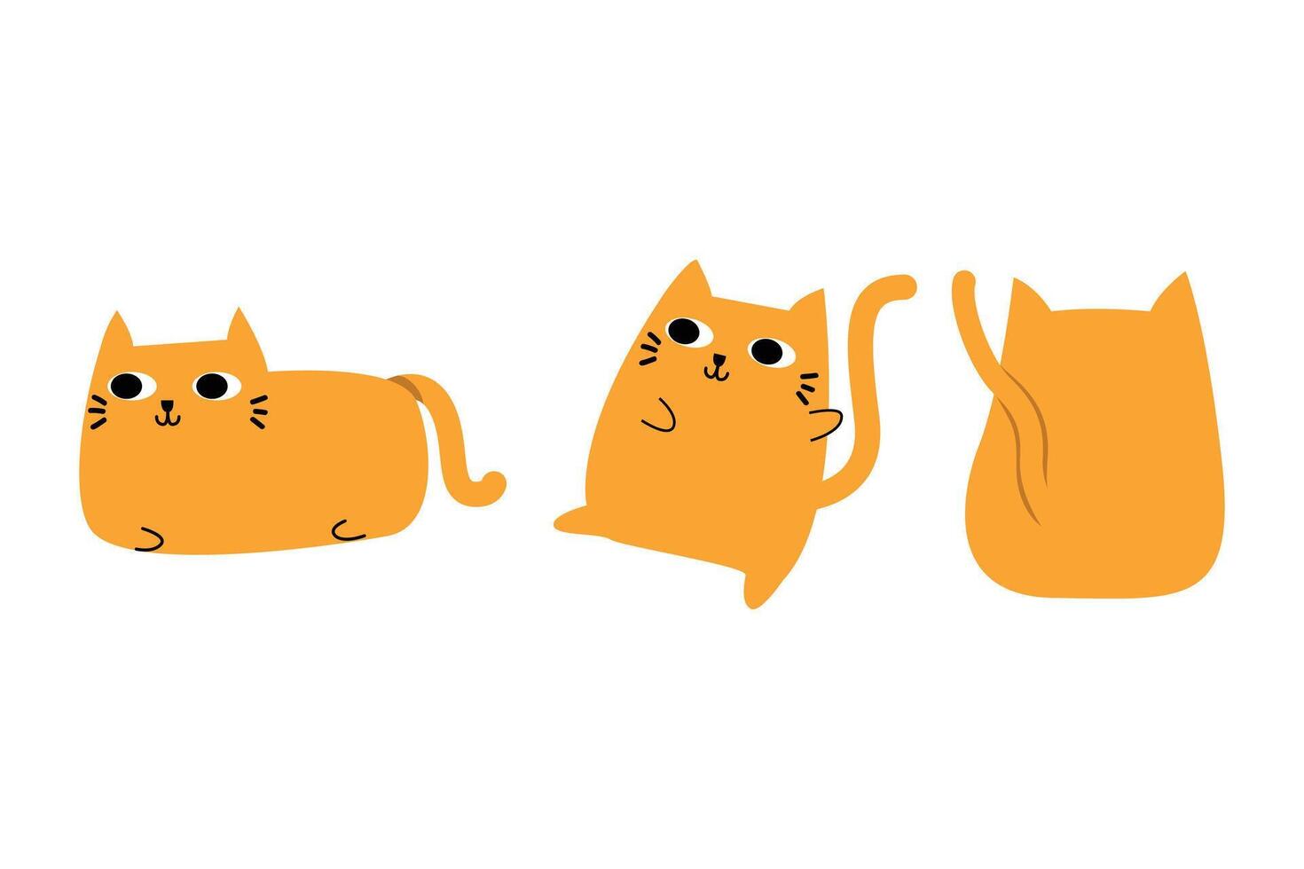 Cute cat cartoon character design set for element,pet and illustration vector