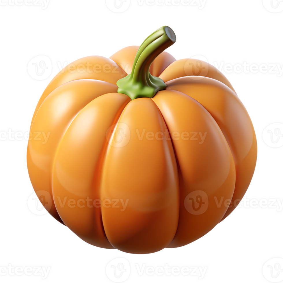 pumpkin 3d icon. vegetable. Isolated object on transparent background. High quality illustration png