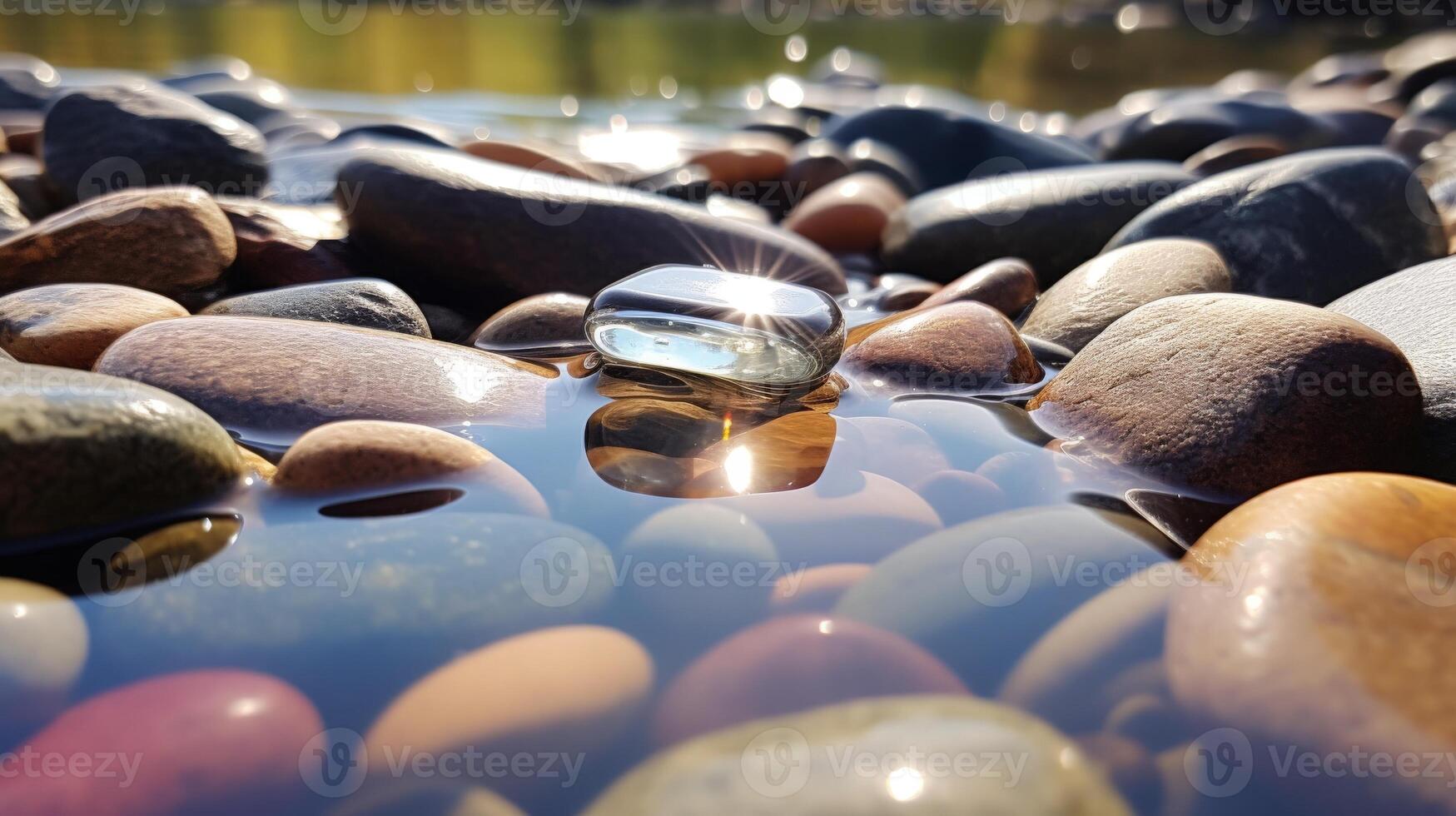 Shiny Reflection in a Riverbed photo