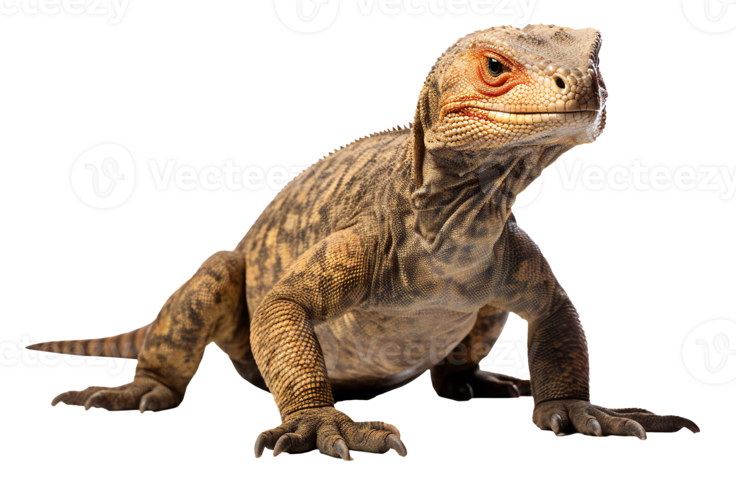 Komodo isolated. Waran isolated. realistic Dragon isolated. lizzard isolated on transparent png