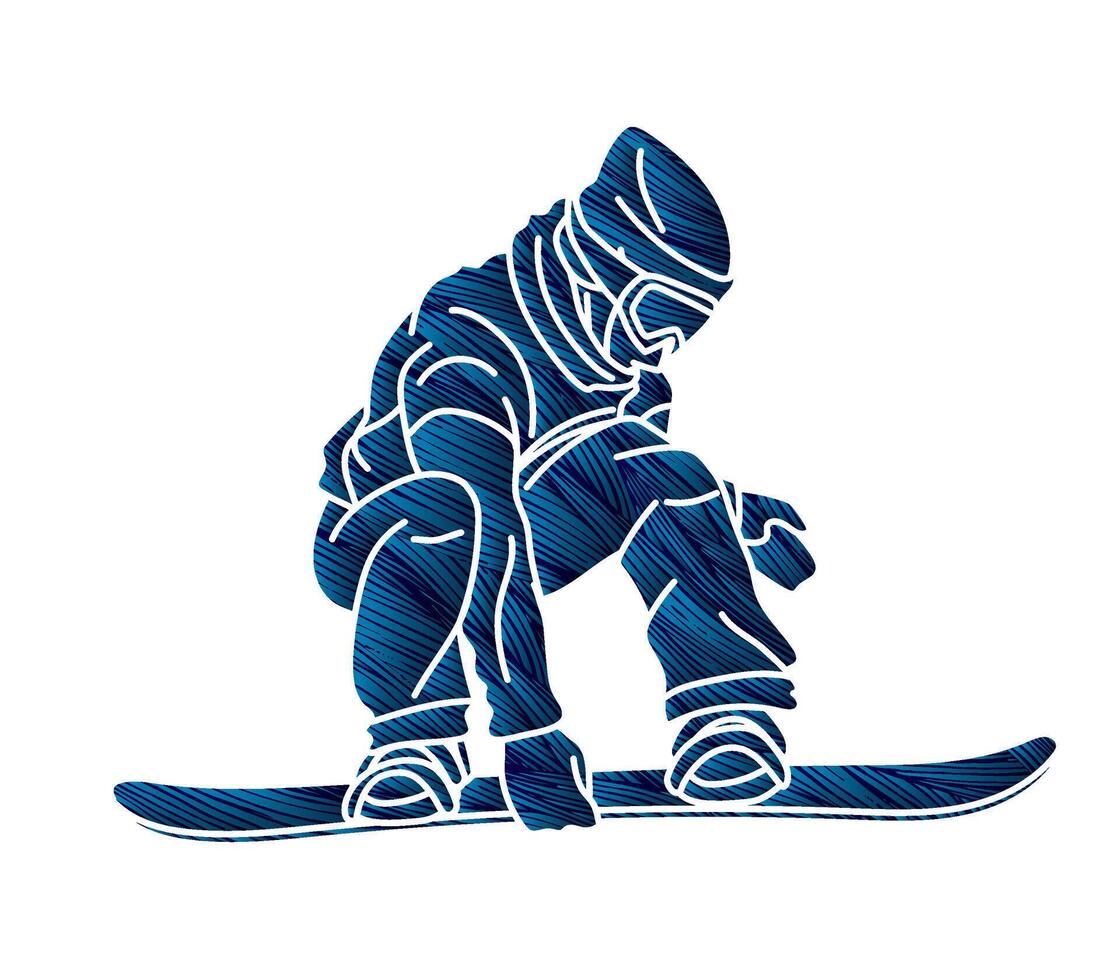 Silhouette Extreme Sport Snowboard Player Action Snowboarder Pose Cartoon Graphic vector