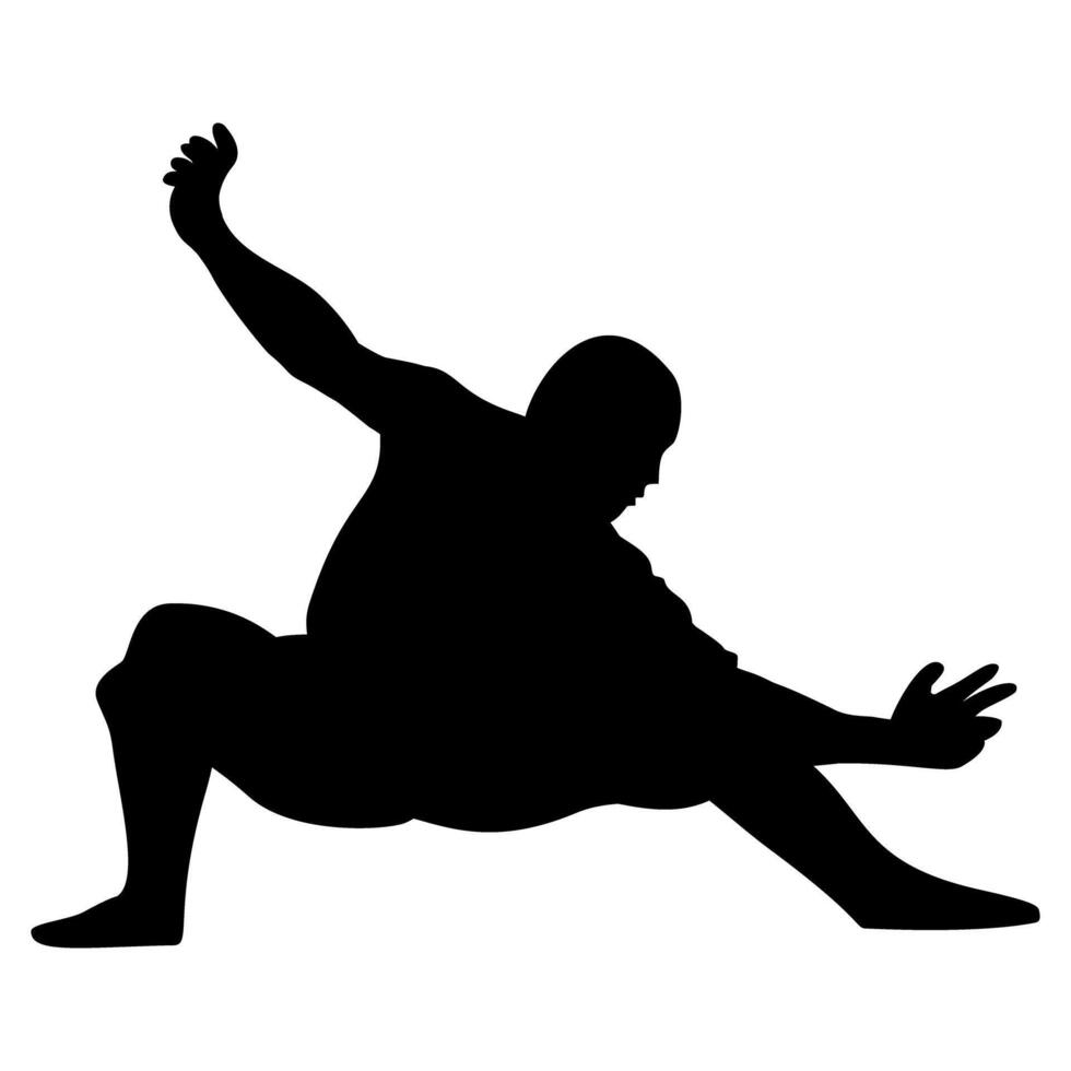 Silhouette of kungfu martial arts stance on transparent background. Perfect for stickers, icons, logos and tattoos vector