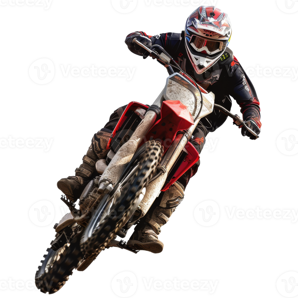 A man riding motorcross isolated on transparent png