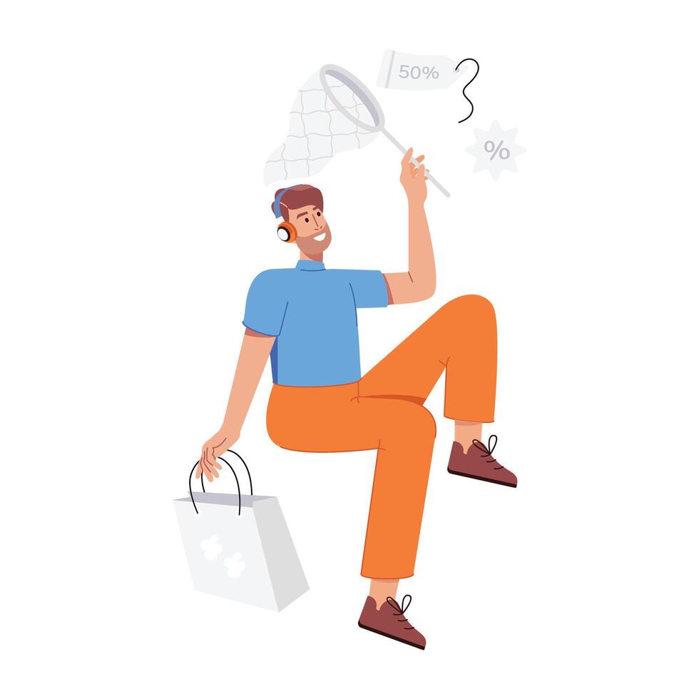 Get discount illustration designed in flat style vector