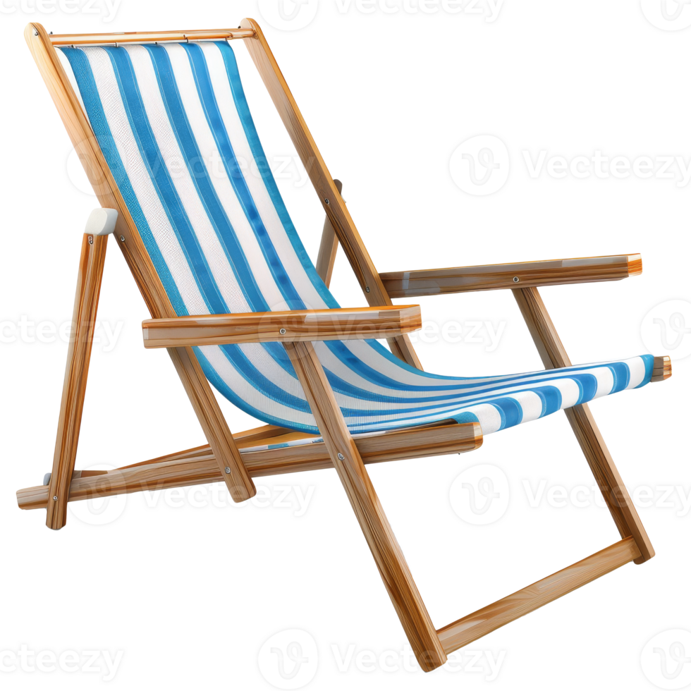 3d summer beach chair isolated png