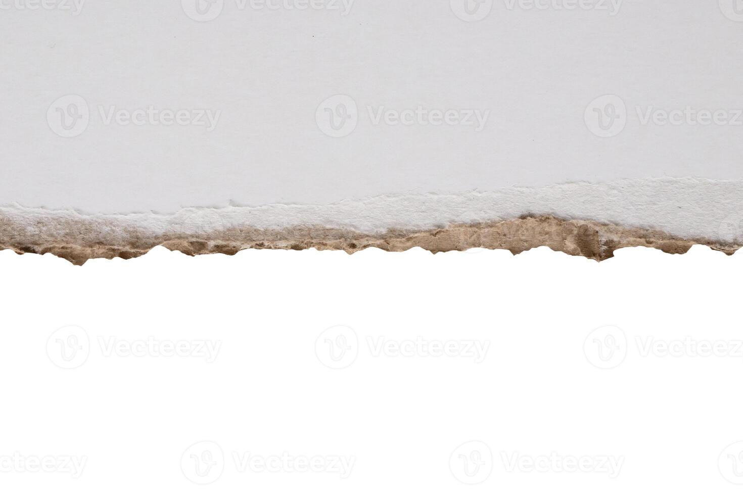 White ripped paper torn edges strips isolated on white background photo