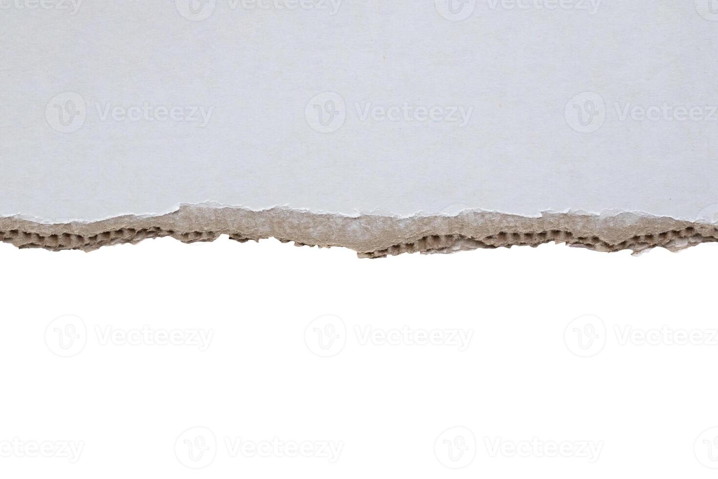 White ripped paper torn edges strips isolated on white background photo