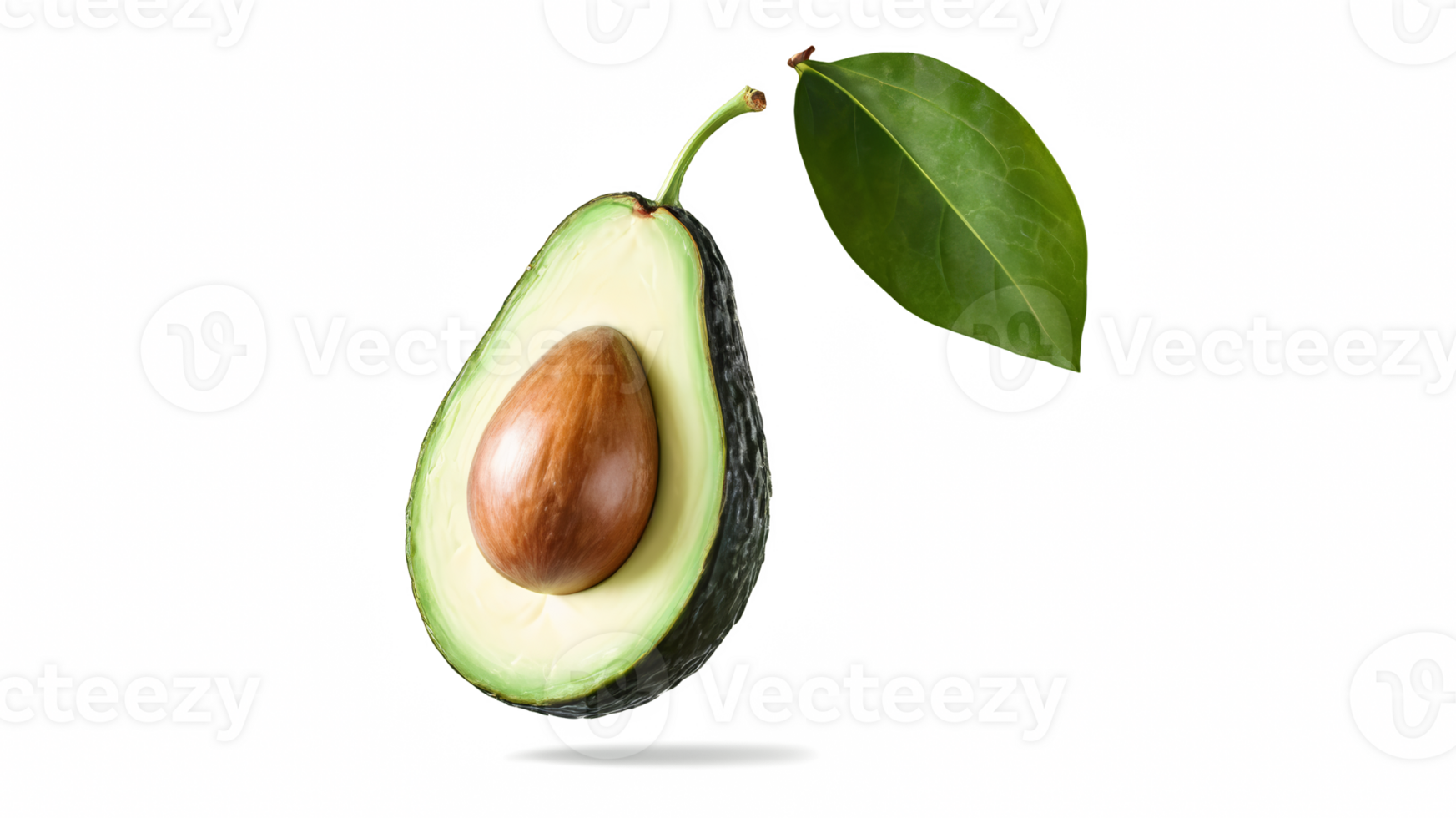 Falling avocado isolated on transparent background png