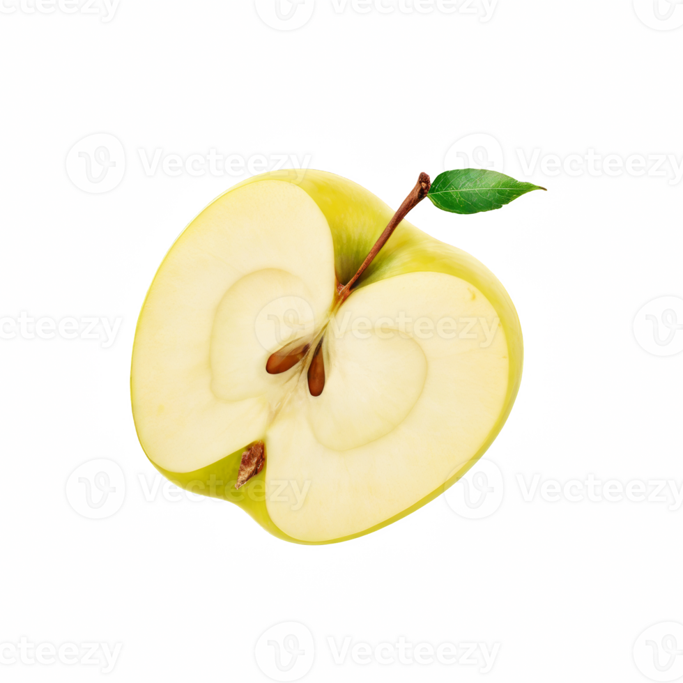apple fruit, fruit slice isolated on transparent background png