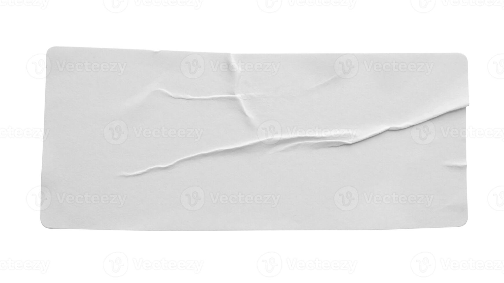 Paper sticker label isolated on white background photo