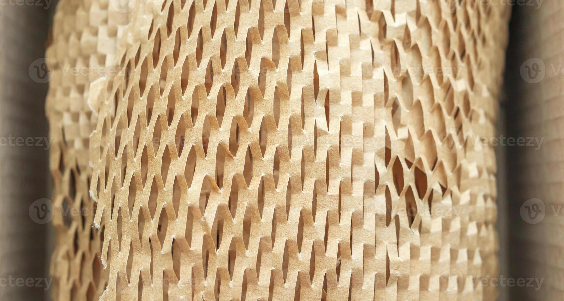 Eco friendly brown paper honeycomb wrap for product packaging parcel carton box photo