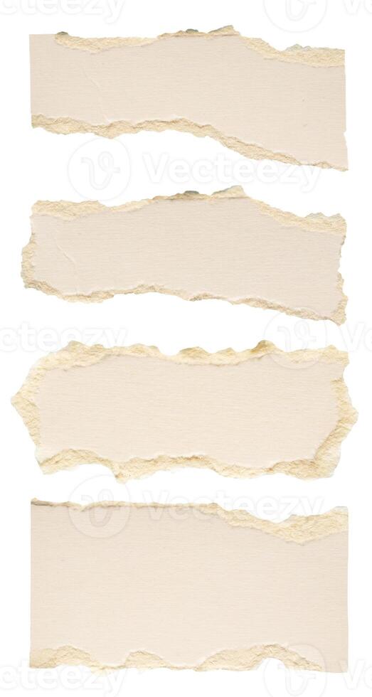 piece of white paper tear isolated on white background photo