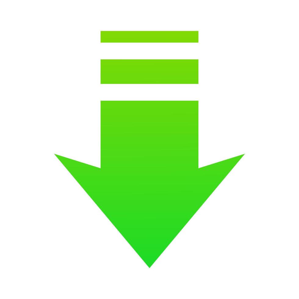 Green arrow down, usage, clean environment, pollution, save the planet, ecology, nature, zero waste, reduce, reuse, recycle, eco, biodegradable materials, natural, organic, microplastics. vector