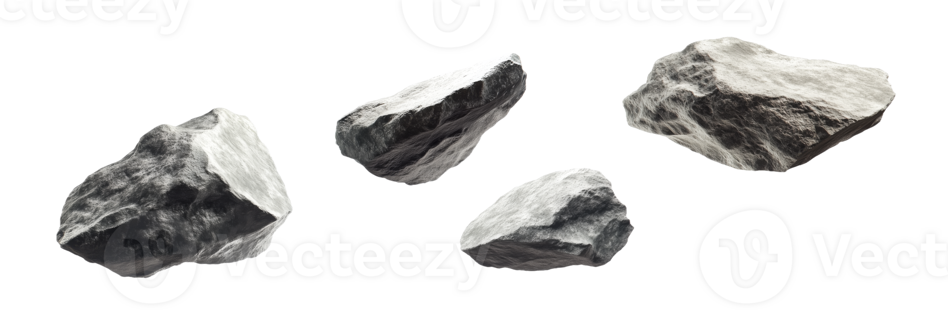 Assorted Natural Stones Displayed on a Simple Background png