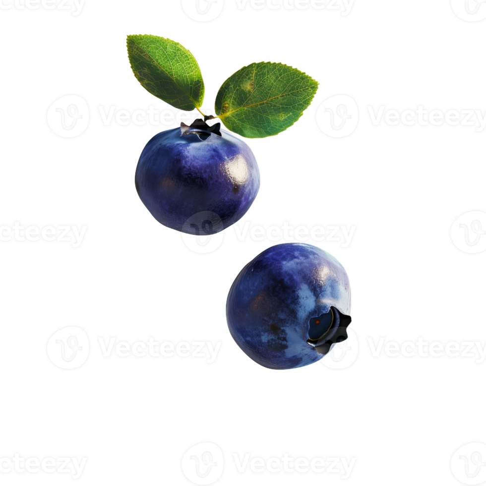 Fresh Blueberries with Leaves - A Healthy and Delicious Treat png