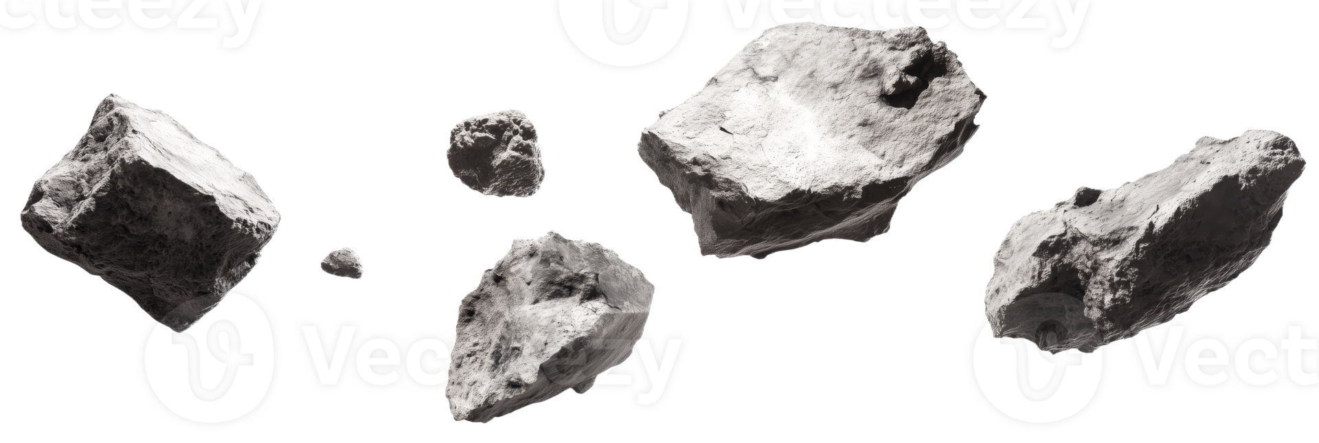 A Collection of Various Geological Rock Fragments png