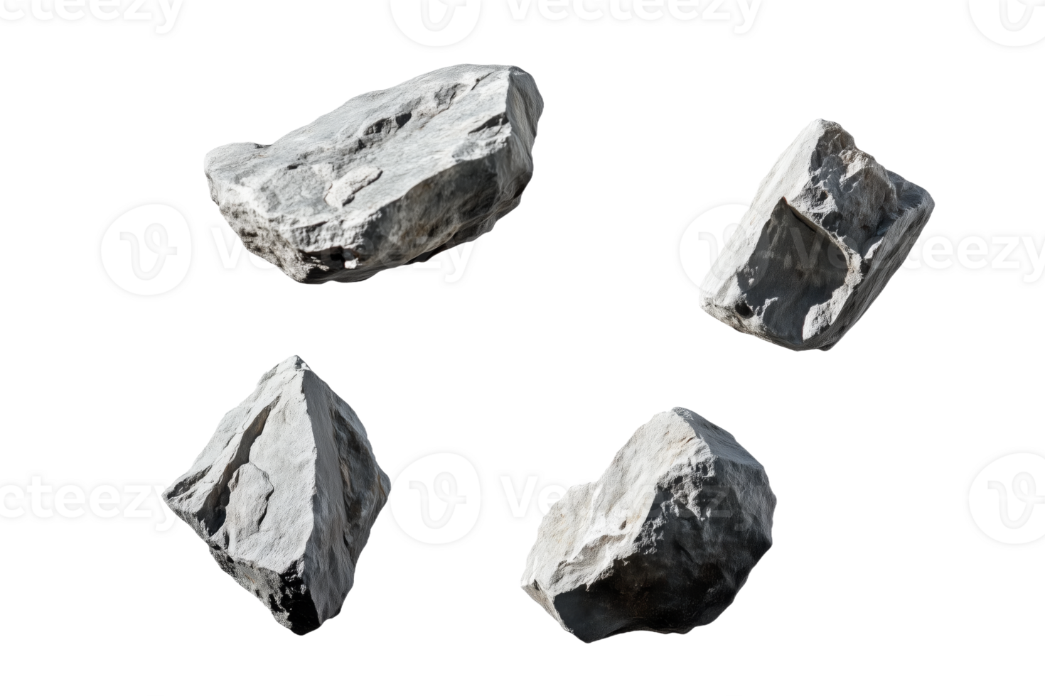 A Collection of Unique Rocks in Varied Shapes and Textures png