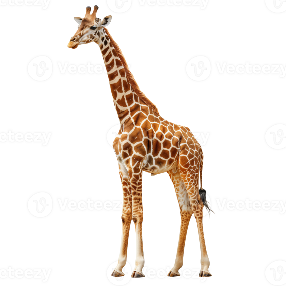 Majestic Giraffe Standing Gracefully in its Natural Habitat png