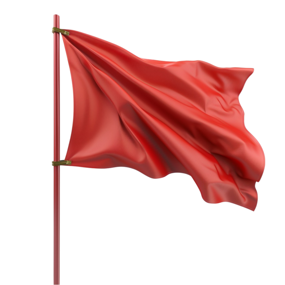 Red Flag Waving AI-Generative png