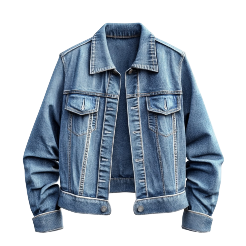 Denim Jacket on Transparent Background AI-Generative png
