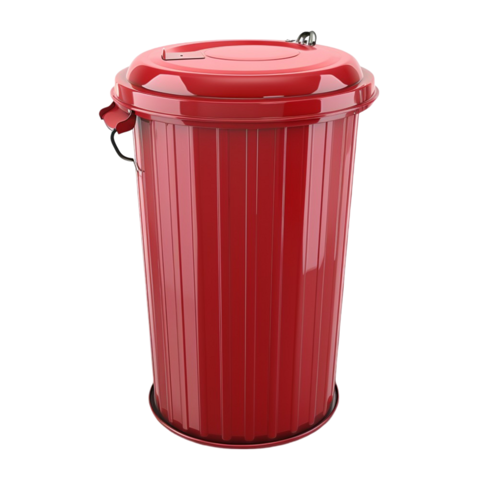 Red Trash Can AI-Generative png