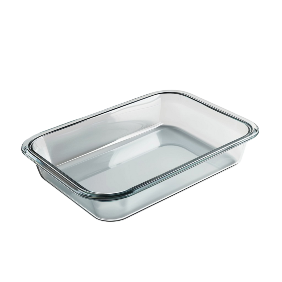Glass Baking Dish on Transparent Background AI-Generative png
