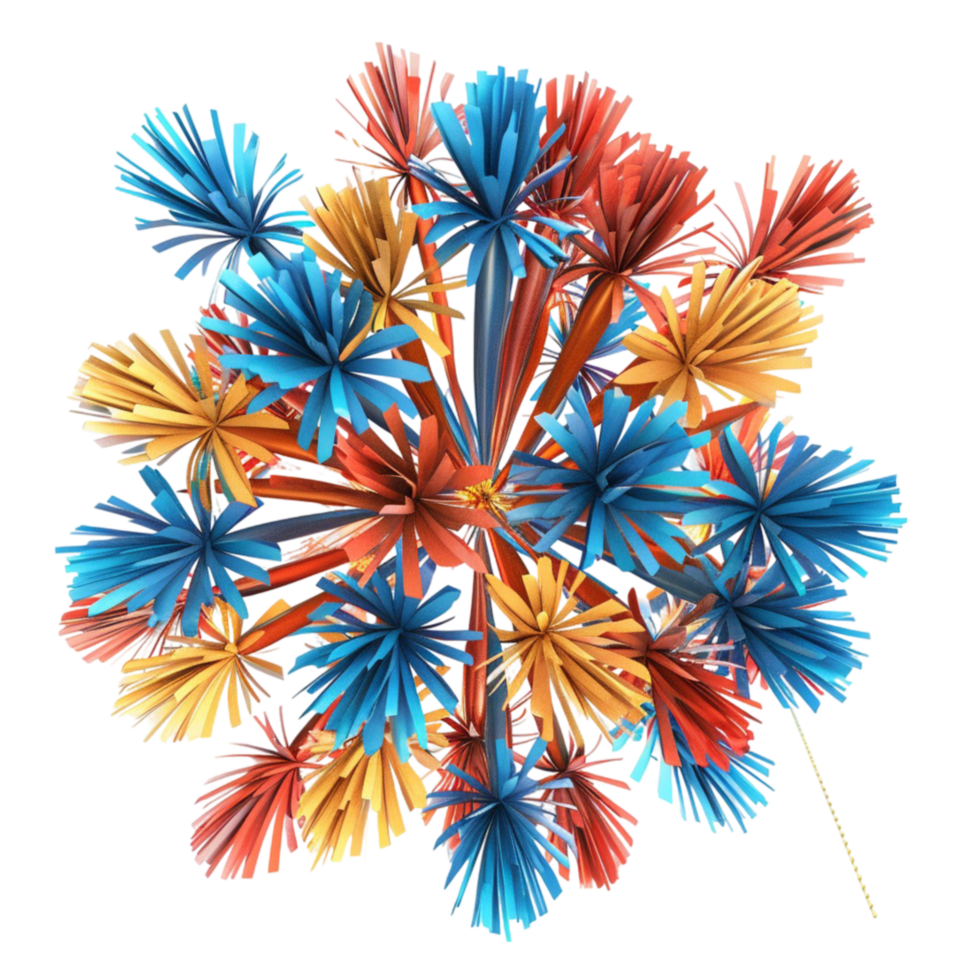 Colourful Paper Flowers AI-Generative png