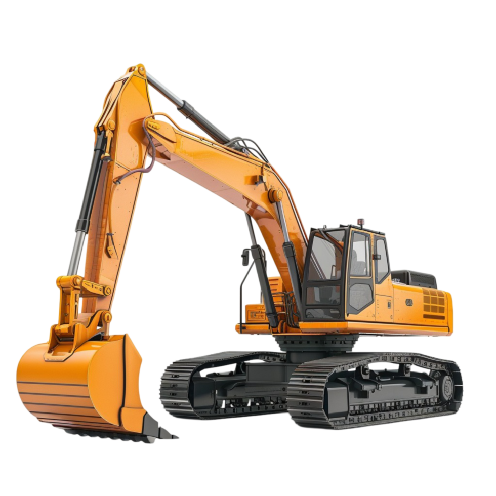 Excavator Technology on Transparent Background AI-Generative png