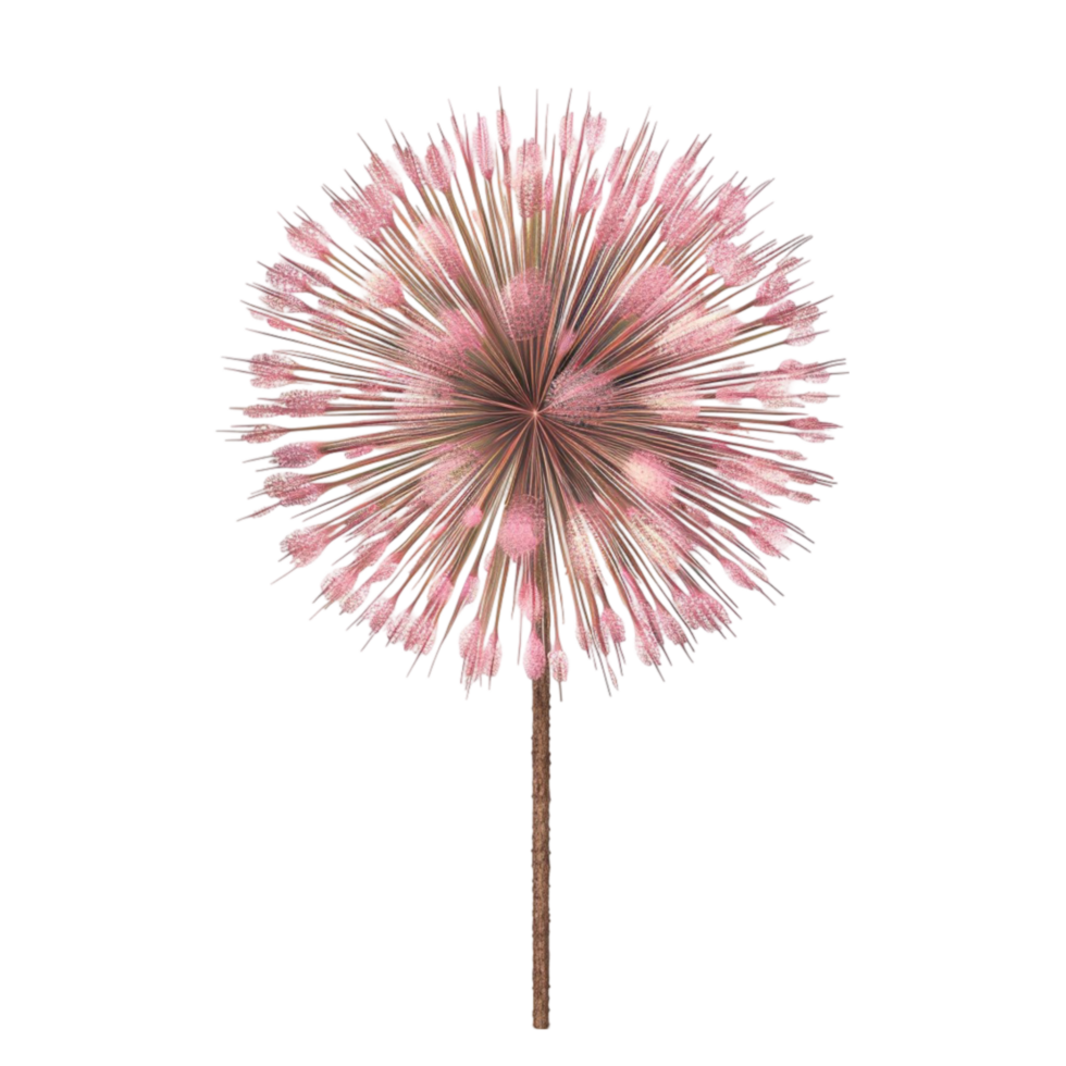 Pink Dandelion on Stick AI-Generative png