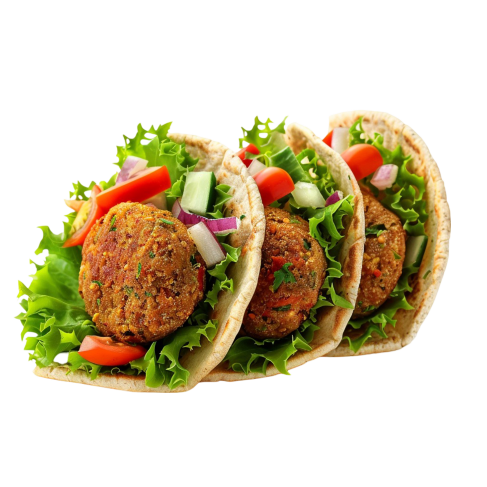 Pita Bread with Vegetables and Meat AI-Generative png