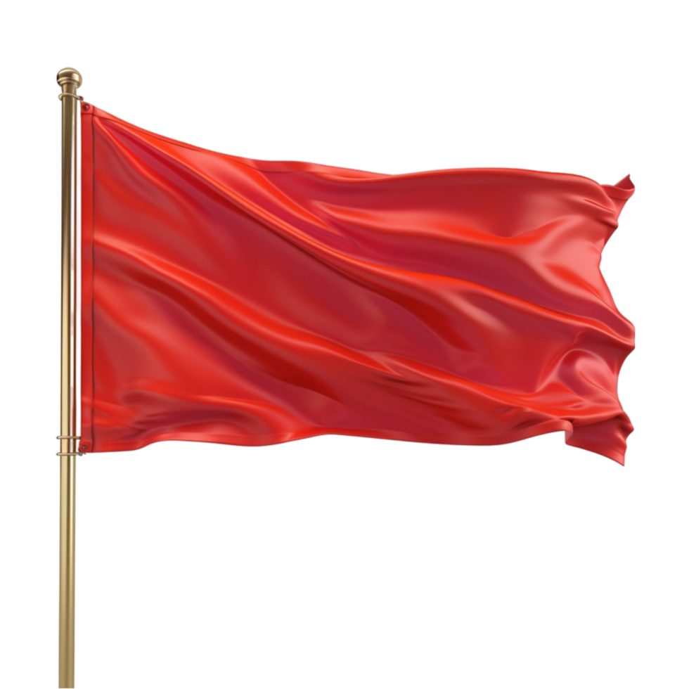 Red Flag Waving in the Wind AI-Generative png
