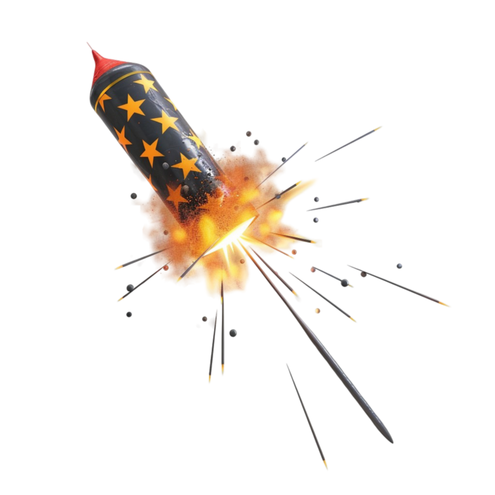 Huge Explosion with Sparks and Hot Smoke AI-Generative png