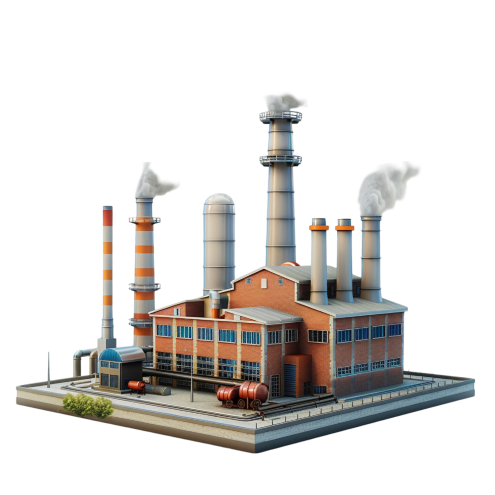 Refinery Industry on Transparent Background AI-Generative png