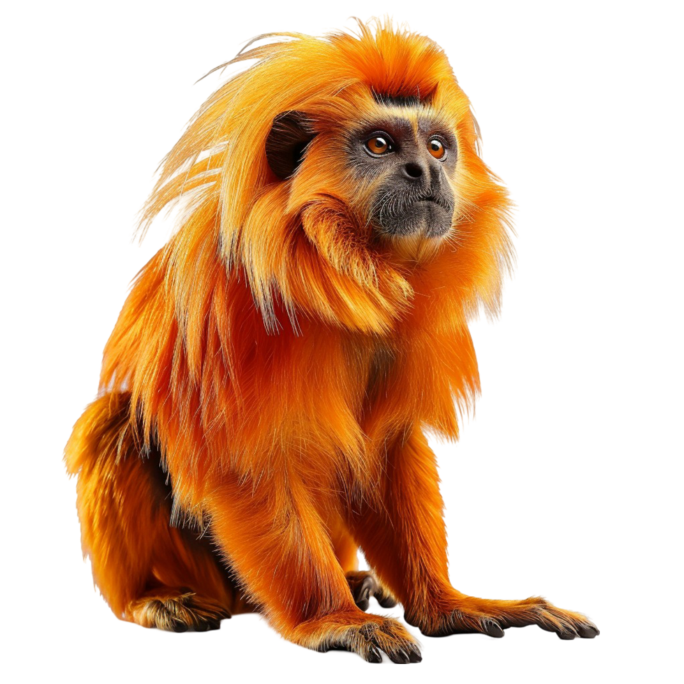 Golden Monkey on Transparent Background AI-Generative png