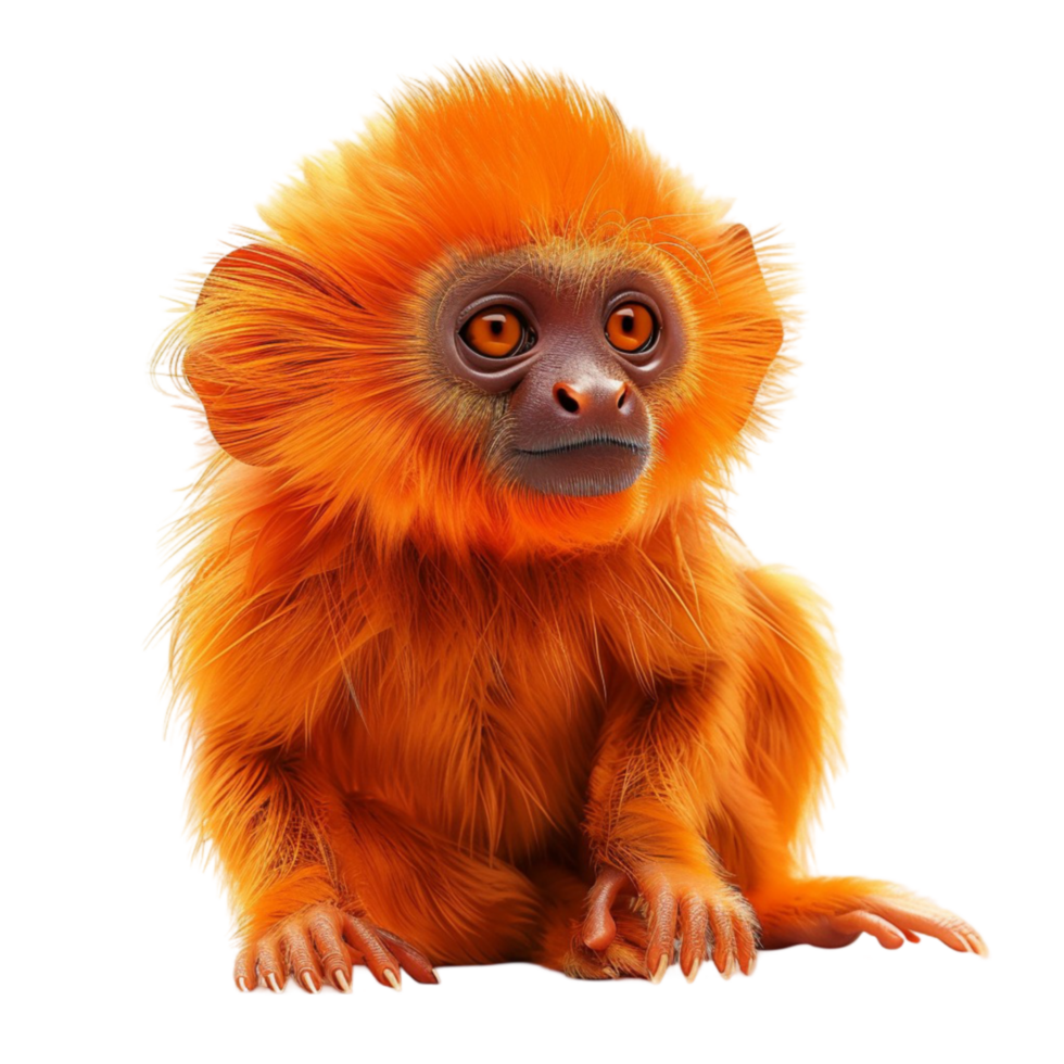 Monkey Child Sitting on Transparent Background AI-Generative png