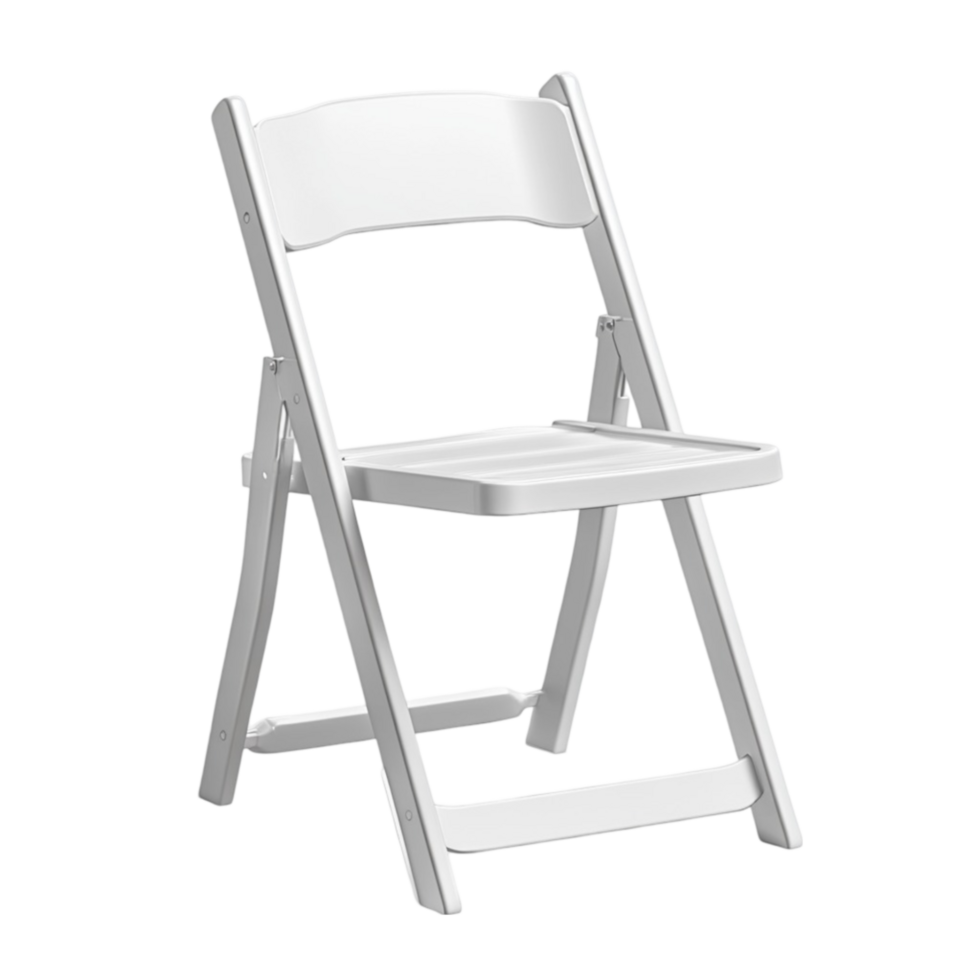 White Folding Chair on Transparent Background AI-Generative png