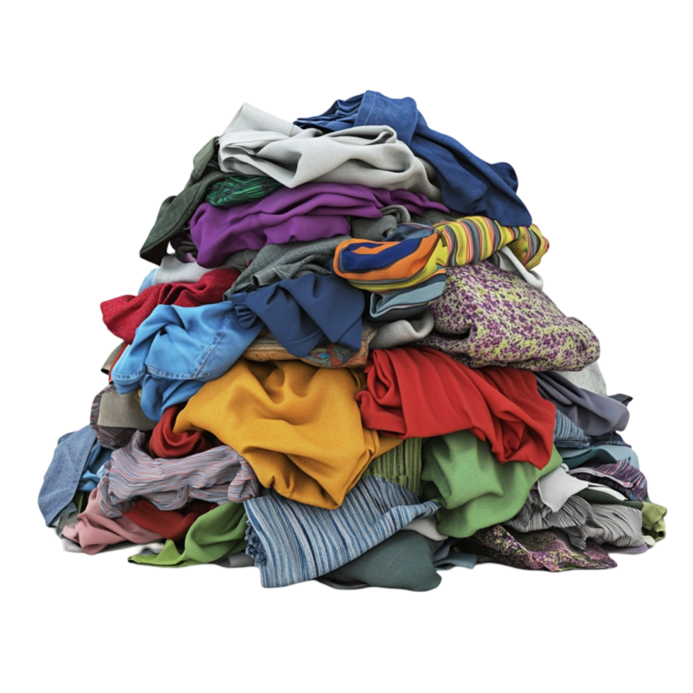 Pile of Clothes on Transparent Background AI-Generative png
