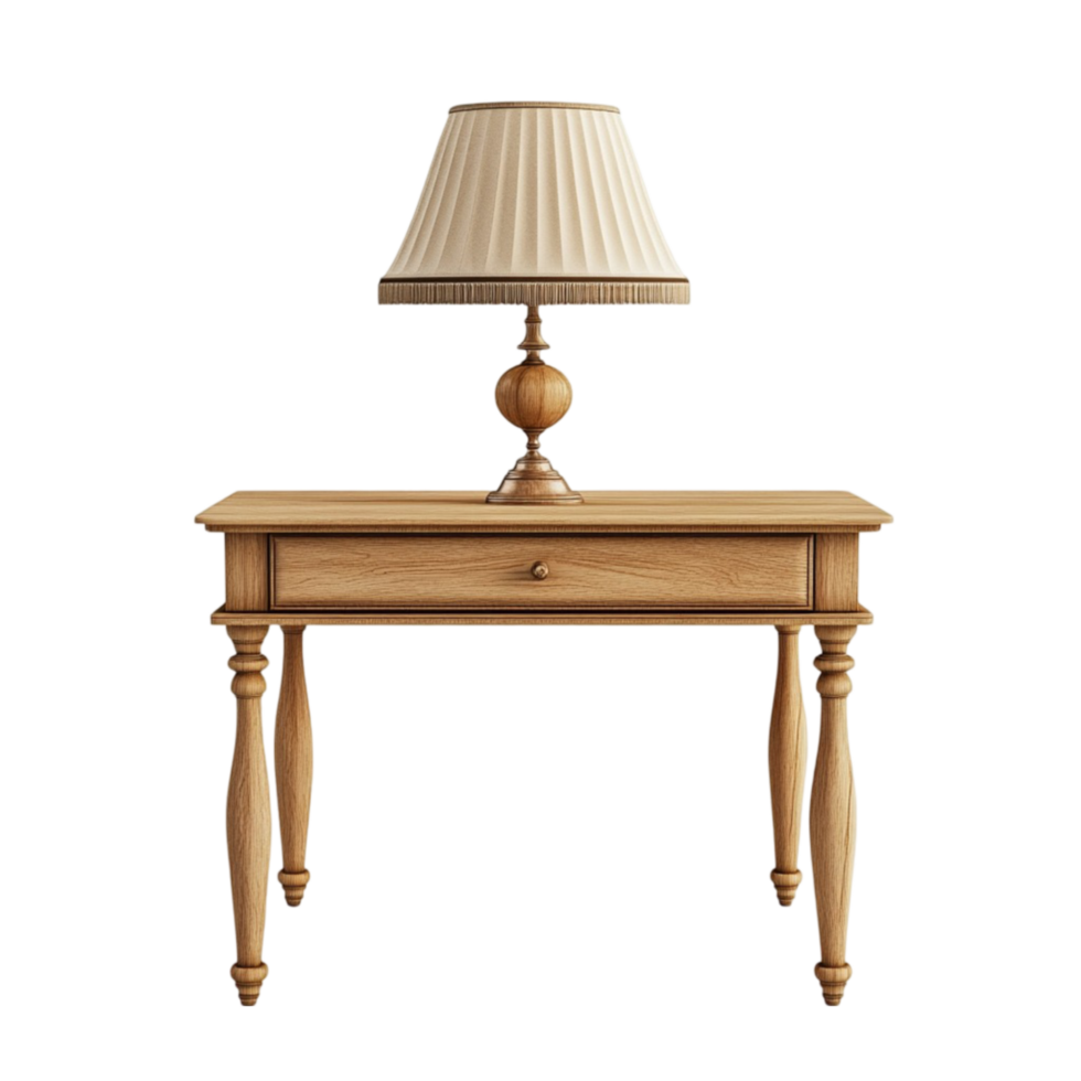 Table with Lamp and Lampshade AI-Generative png