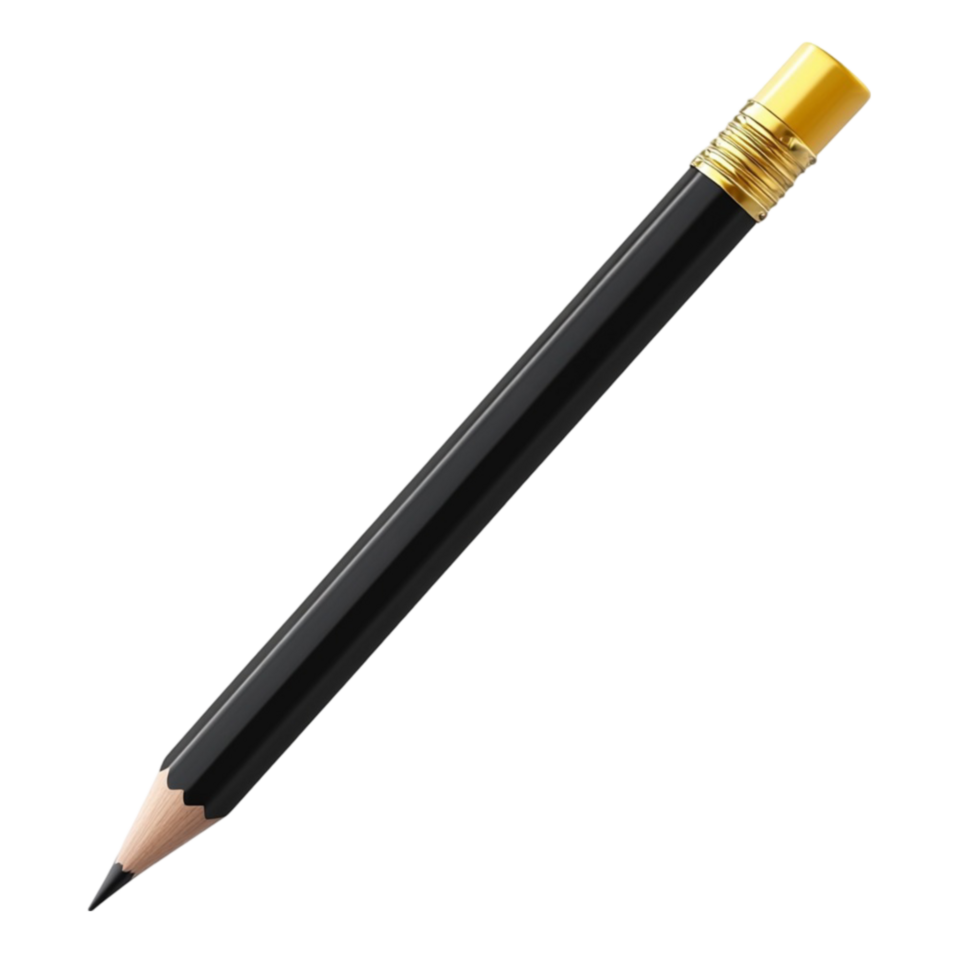 Black Writing Pencil AI-Generative png