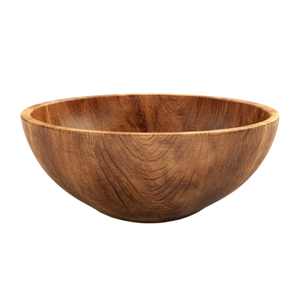 Wooden Round Bowl AI-Generative png