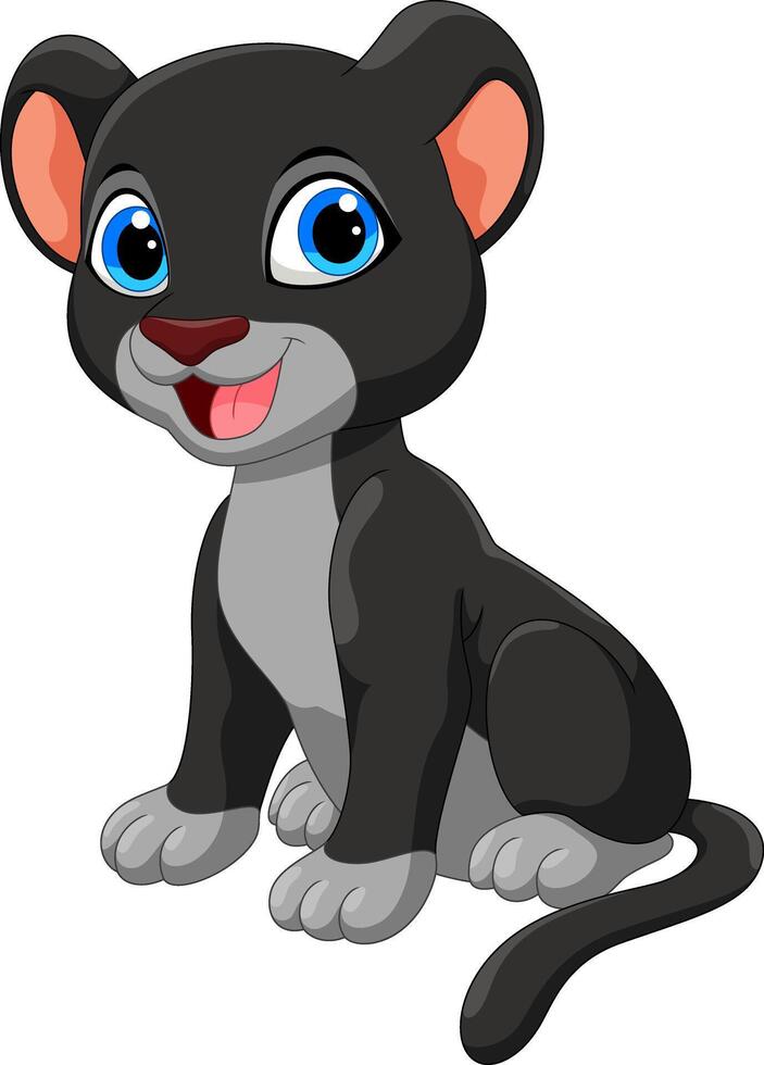 Cute baby panther cartoon vector